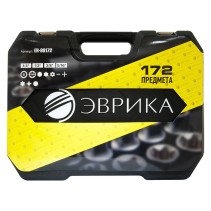 Набор инструмента ER-80172 1/4"&1/2"DR 6-гранный 172 предмета ЭВРИКА 1/2