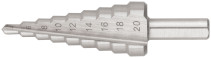 HSS step drill for metal, 9 steps, 4-20 mm