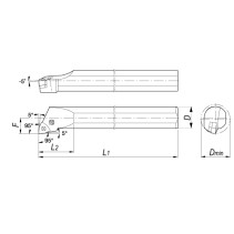 Turning holder S32S-PWLNR08 boring right