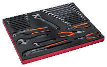 Fit&Go Набор комбинированных и трещеточных ключей + разводные ключи + шарнирно-губцевый инструмент в ложементе, 28 предметов