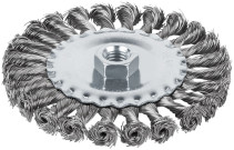 Щетка для УШМ, М14, тип "Плоская", крученая проволока 0,5 мм, 125 мм, блистер, CUTOP Profi