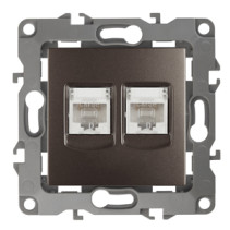 Розетка ЭРА Серия 12 12-3108-13 информационная двойная 2XRJ45 IP20 бронза