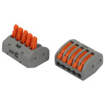 ERA terminal NO-225-385 universal 222-415 with levers 5-wire 0.08-2.5/4 mm2 pack of 20 pieces