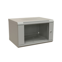 WRline WR-TW-0945-GP-RAL7035 Шкаф настенный 19-дюймовый (19"), 9U, 500x600х450мм, стеклянная дверь, цвет серый (RAL 7035) (разобранный)