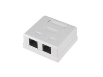 Настенная розетка Ripo, 2 порта, Cat.5e (Класс D), 100МГц, RJ45/8P8C, 110, T568A/B, неэкранированная