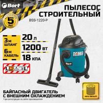 Vacuum cleaner for dry and wet cleaning BORT BSS-1220-P