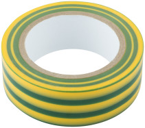 PVC self-extinguishing electrical tape 19 mm x 0.13 mm x 10 m (yellow-green)
