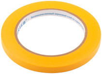 Golden paint tape, rice paper, heat resistant. up to 120°C, UV resistance up to 30 days, 9 mm x 50 m