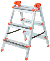 Double-sided steel ladder, 3 steps, H=67.5 cm, weight 4.0 kg