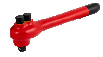 1/2" Reversible handle insulated, with 28 teeth and 13° angle of action
