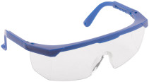 Safety glasses with adjustable arms, transparent