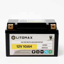 Starter Motorcycle Battery LITOMAX Na+ 12V 10Ah 280CCA YTX7A L+