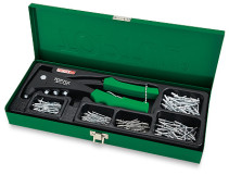 Manual riveter with rivets 2.4, 3.2, 4.0, 4.8 case 151 items TOPTUL