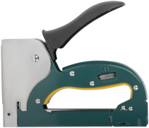 Stapler for narrow staples "type 53", 4-14 mm, impact force adjustment, spring mechanism, metal housing
