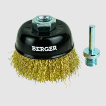 Cup-shaped cord brush (latuned steel 0.3 mm, diameter 75 mm, nut M14 + shank 6 mm) BERGER BG1740
