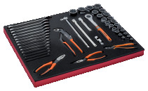 Fit&Go Набор торцевых головок 1/2" + комбинированные ключи + шарнирно-губцевый инструмент в ложементе, 47 предметов