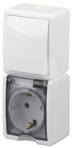 Socket with switch ERA Expert 11-7407-01 IP54 16A-10AX-250V AC White