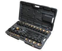 A set of hydraulic-powered silent block pullers in a JTC case