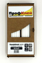 Клеевые стержни ПрофКлей-8278 белые, 7х200 мм, 36 шт, 300 г