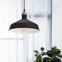 ERA PL2 BK/RC Pendant lamp for E27 lampshade height 200mm Suspension 780mm Black/copper