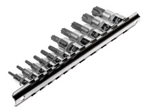 Набор головок торцевых 1/4"-3/8" TORX Т10Н-Т60Н с отверстием 11 предметов JTC