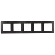 Frame for sockets and switches ERA Series 12 12-5105-05 for 5 posts, Satin, anthracite