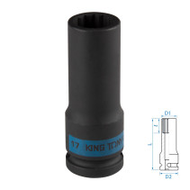 Головка торцевая ударная глубокая двенадцатигранная 1/2", 17 мм KING TONY 443017M