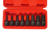Набор головок ударных HEX 1/2" H5-19мм, длина 60мм (в кейсе) 8 предметов JTC /1