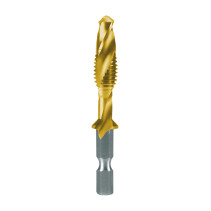 Machine tap HSS combined - Bit elongated ground M 10x1.5 TiN