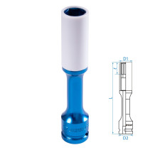Deep impact socket 1/2", 17 mm, thin-walled, plastic protection KING TONY 495517MX