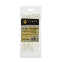 Хомут пластиковый ER-03160 белый 3.0x160мм универсальный (100шт) ЭВРИКА /1/600