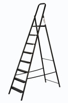 Compact steel stepladder, 8 steps, weight 9.5 kg