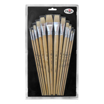 Set of artistic brushes bristle Gamma "Studio", 12 pcs., flat №1, 2, 3, 4, 5, 6, 7, 8, 9, 10, 11, 12