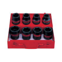 1" Impact Socket Set, Hexagon, 15/16"-5/18", 8 pieces KING TONY 8410SP