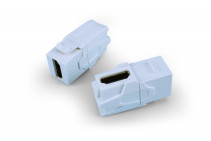 KJ1-HDMI-AV18-WH Keystone Jack Format Insert with a Pass-through Adapter HDMI 2.0 (Type A), 90 degrees, ROHS, White