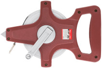 Measuring tape, red open case, fiberglass tape 20 m