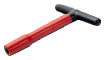 Socket wrench with T-handle insulated, 9 mm