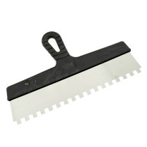 Шпатель зубчатый нержавеющий 350 мм, зуб 10х10 мм, ЧЕГЛОК (38)