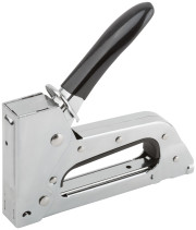 Stapler for narrow staples "type 53" / "type 53F", 6-10 mm, spring mechanism, metal housing