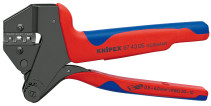 System crimping tool with integrated crimping profile for non-insulated, open plugs (plug width 4.8 and 6.3 mm), L-200 mm