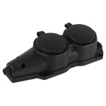 ERA KX-2e-B-IP44 rubber pad with grounding 2 sockets 16A IP44 black