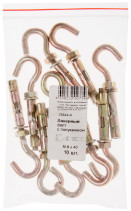 Анкерный болт с полукрюком М 8 х 40 (фасовка 10 шт)