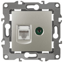 Розетка ЭРА Серия 12 12-3110-15 комбинированная RJ45+TV IP20 перламутр