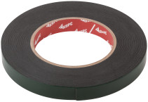 Лента монтажная клейкая на вспененной основе, черная 15 мм х 10 м