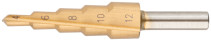 HSS step drill for metal, 5 steps, 4-12 mm