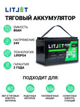 Литиевый аккумулятор тяговый LITJET BLACK LiFePO4 24V 80Ah 2048Wh IP65
