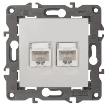 Розетка ЭРА Elegance 14-3108-01 информационная двойная 2хRJ45 IP20 белый