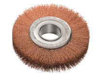 Щетка цилиндрическая гофрированная, Д150 мм, ширина 24 мм, бронзовая гофрированная проволока BRO 0,30 мм, набор адаптеров - сет 2