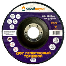 Круг лепестковый 125 мм Р60 Т29 Стройштуки фиолетовый чашка