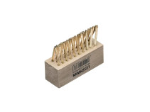 Щетка ручная для удаления сорняков, 3х9/10 рядная, 100x35x42 мм, латунированная прямая проволока STM 0,35 мм, высота ворса 36 мм